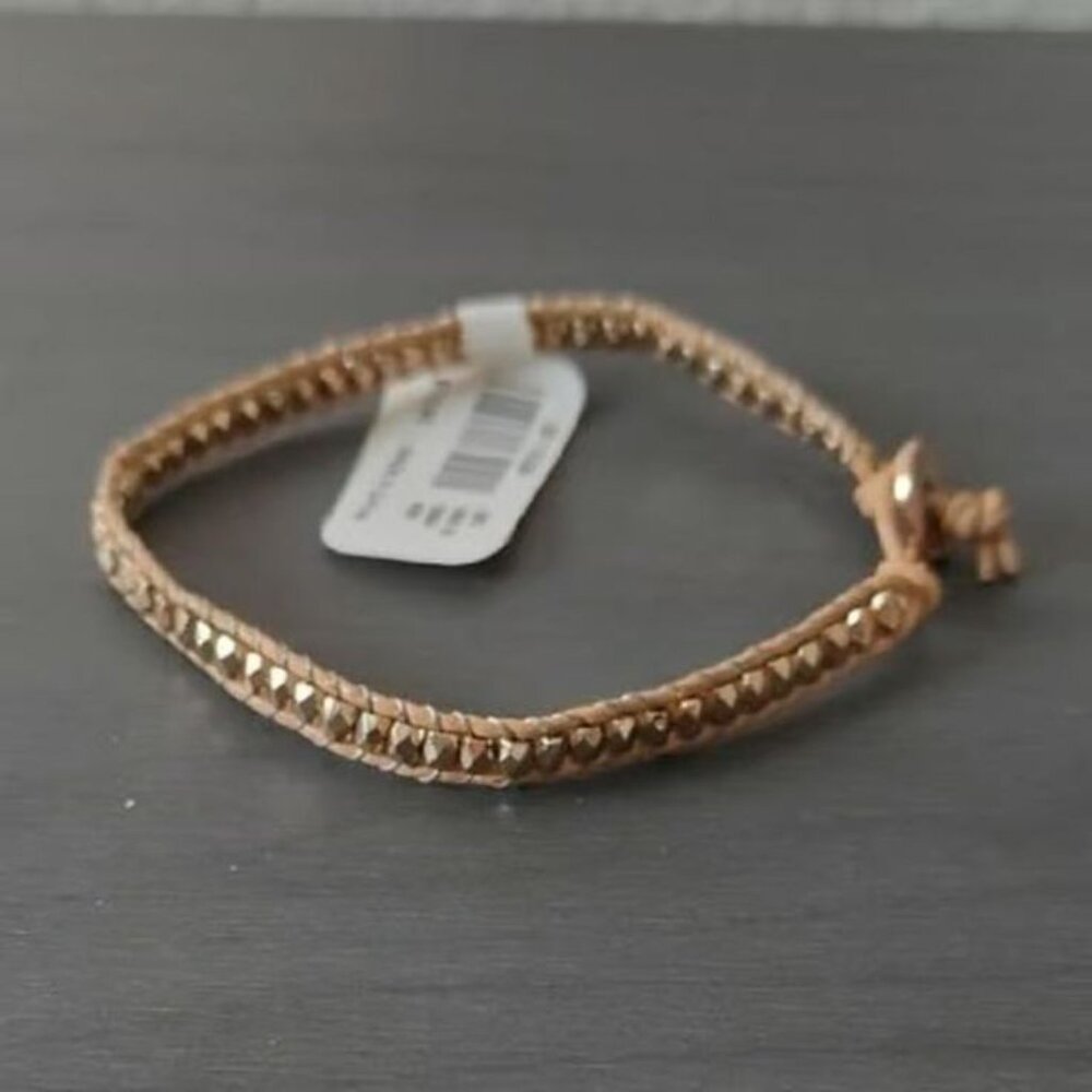Express jute and gold rhinestones bracelet